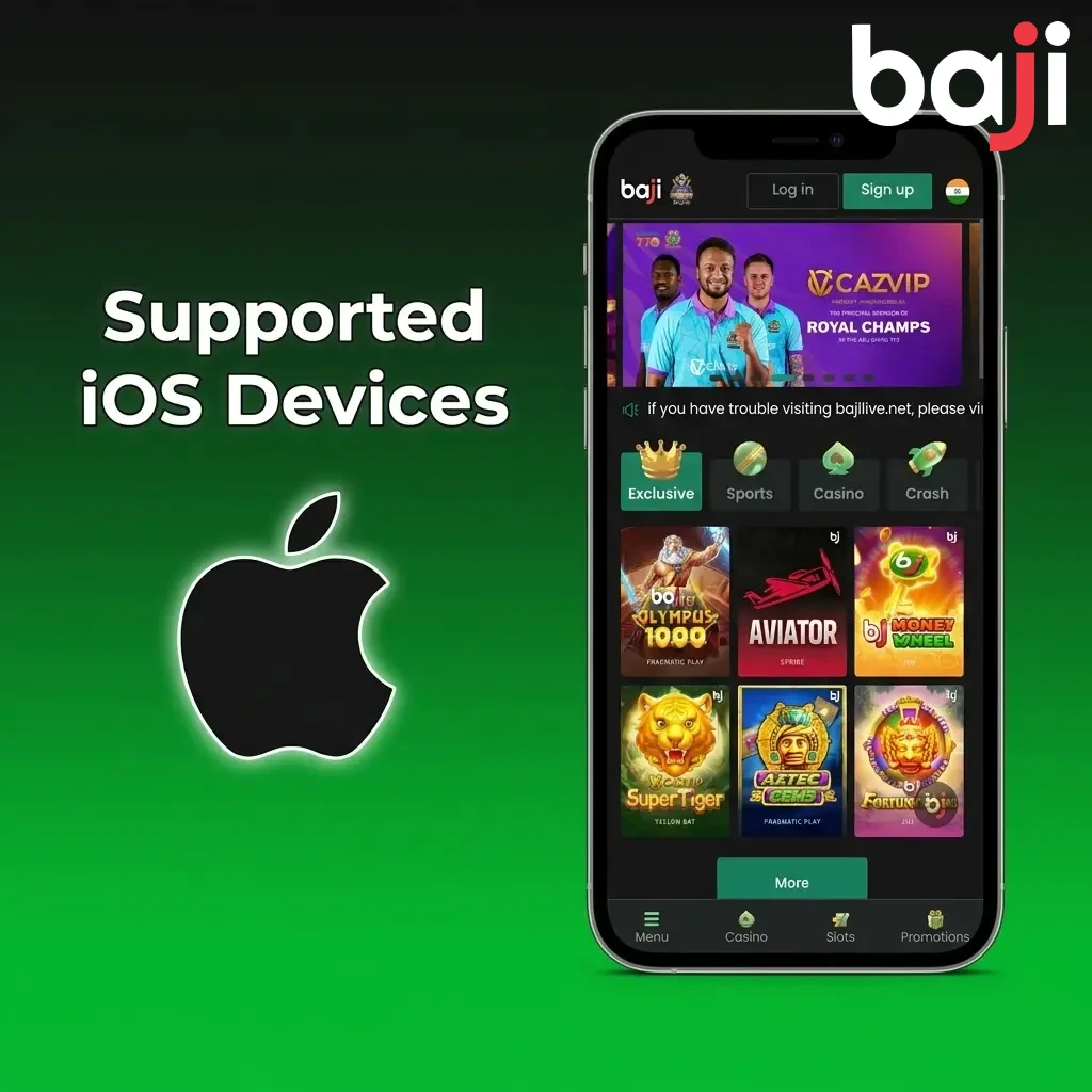 iPhone and iPad models supported by Baji Live app, including iPhone SE to iPhone 16 and multiple iPad generations