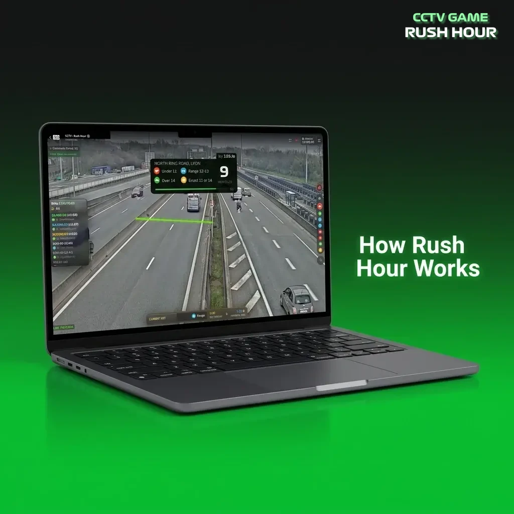 Rush Hour game round sequence showing multiplier rising from 1x with cash out button and betting interface
