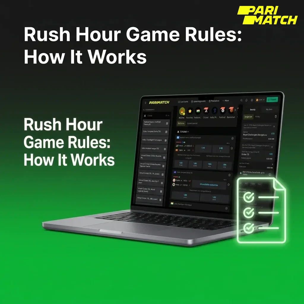 Rush Hour instant game showing car accelerating with rising multiplier, cash out before crash to win, bets from ₹10 to ₹10,000