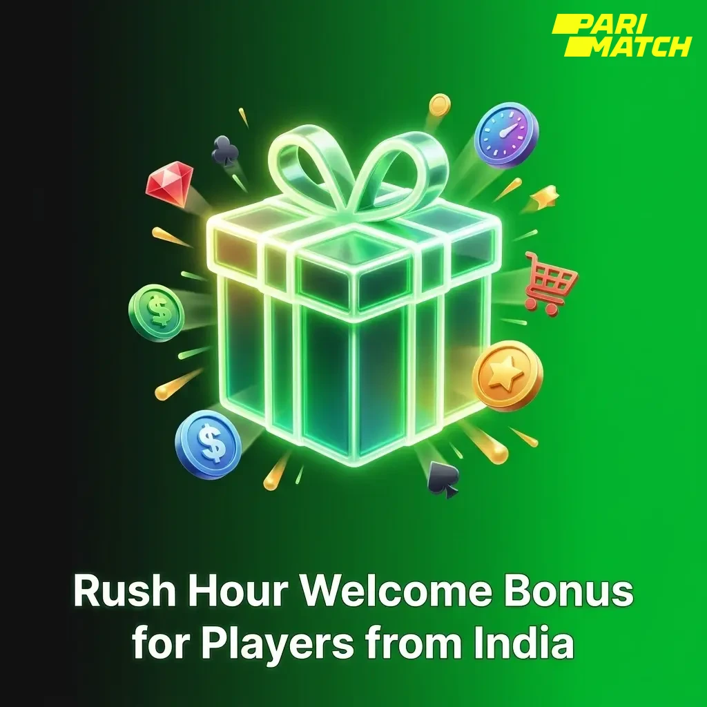 Parimatch Rush Hour welcome bonus for Indian players offering 100% up to ₹30,000 on first deposit