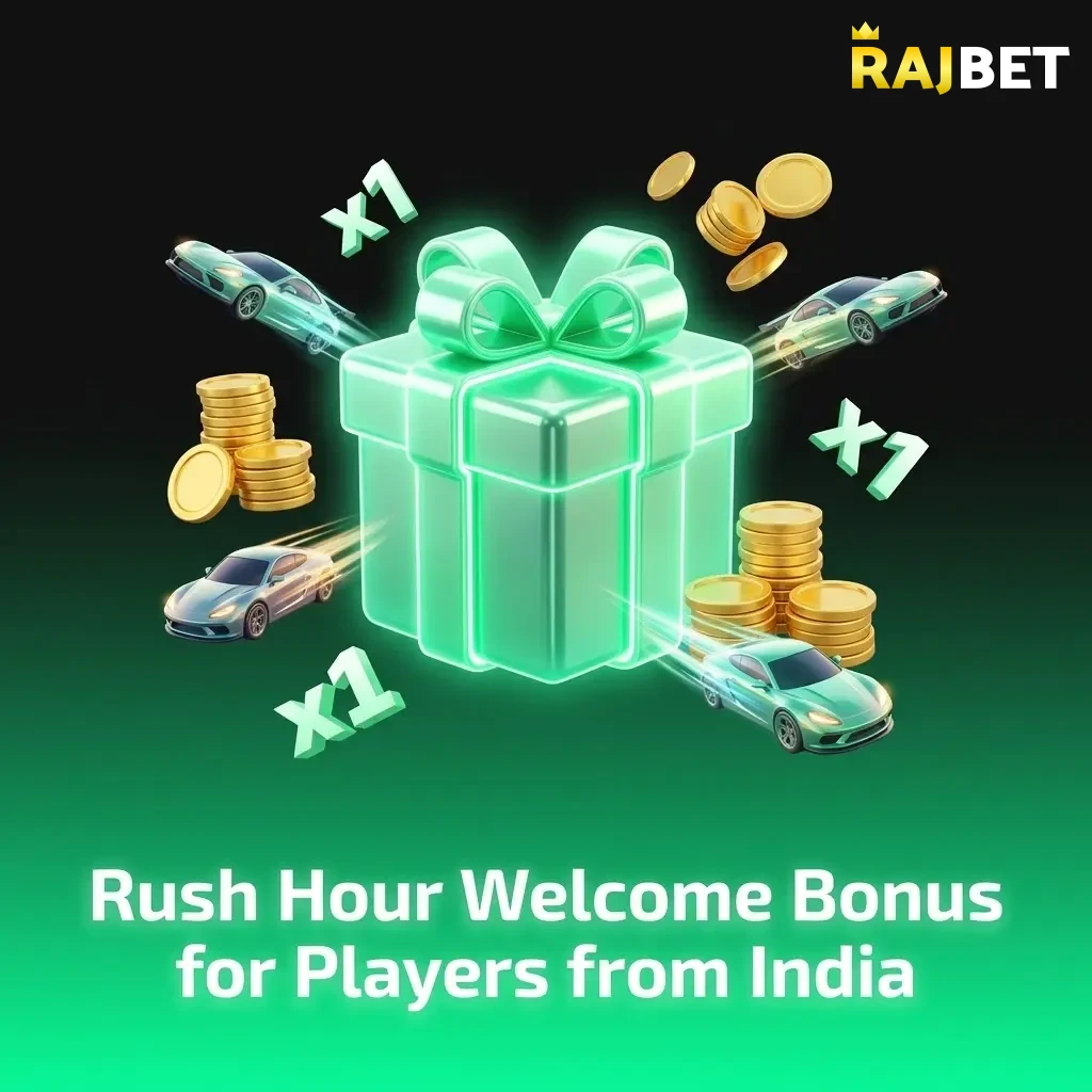 RajBet welcome bonus 100% match up to 1,00,000 INR plus 75 Free Spins for new players in India