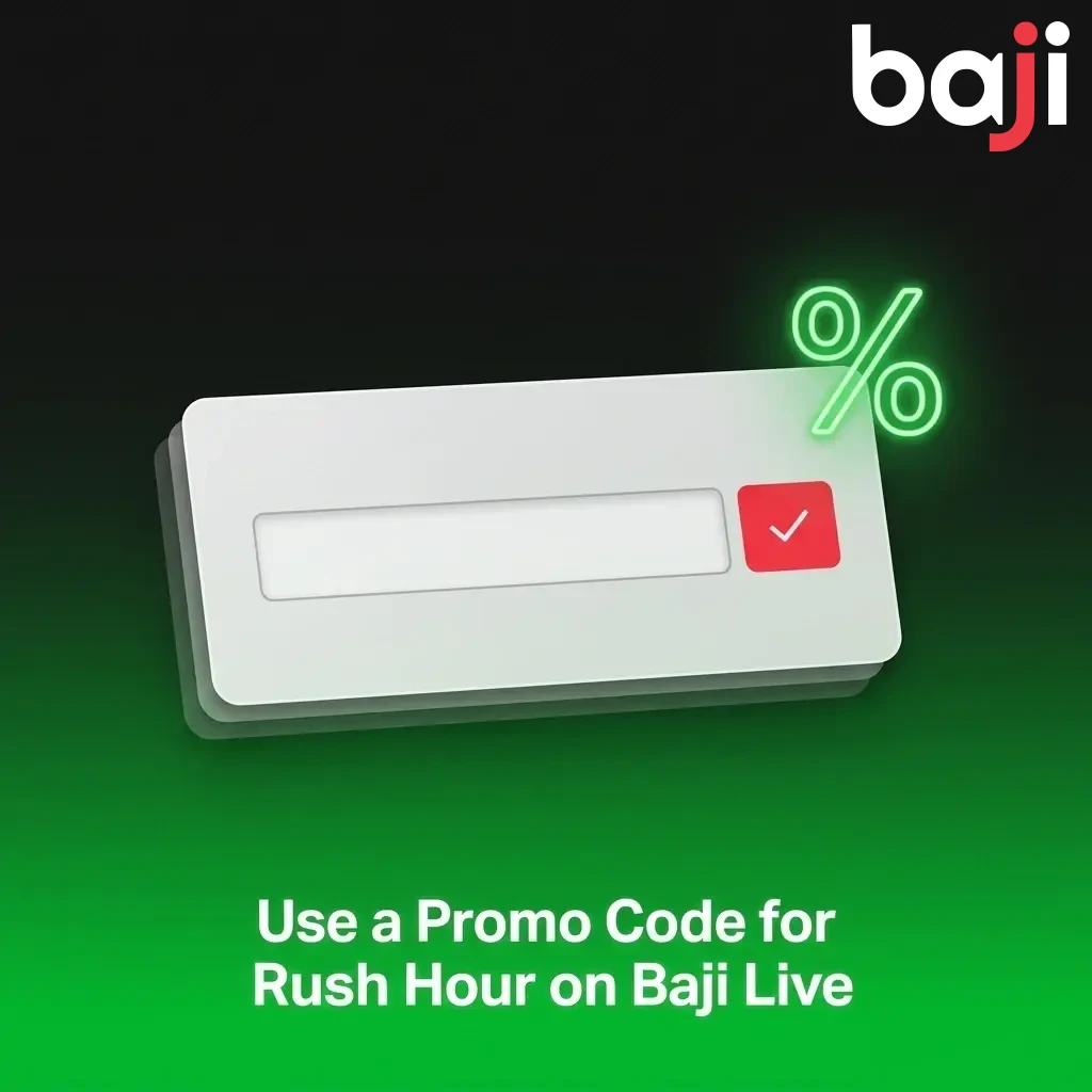 Entering a promo code on Baji Live signup screen to unlock Rush Hour bonus rewards for new and existing players