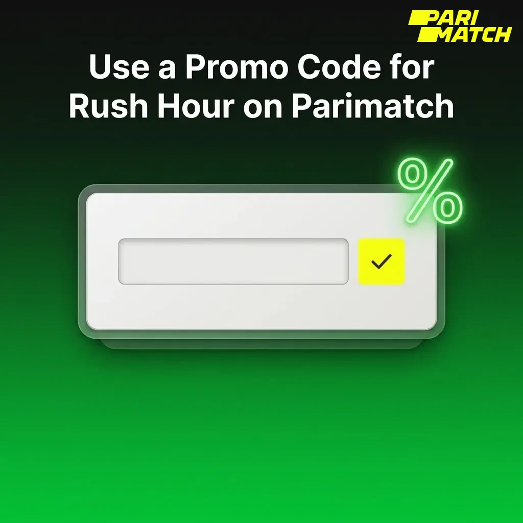 Parimatch Rush Hour promo code PMBONUS field during registration for first deposit bonus and free bet credits