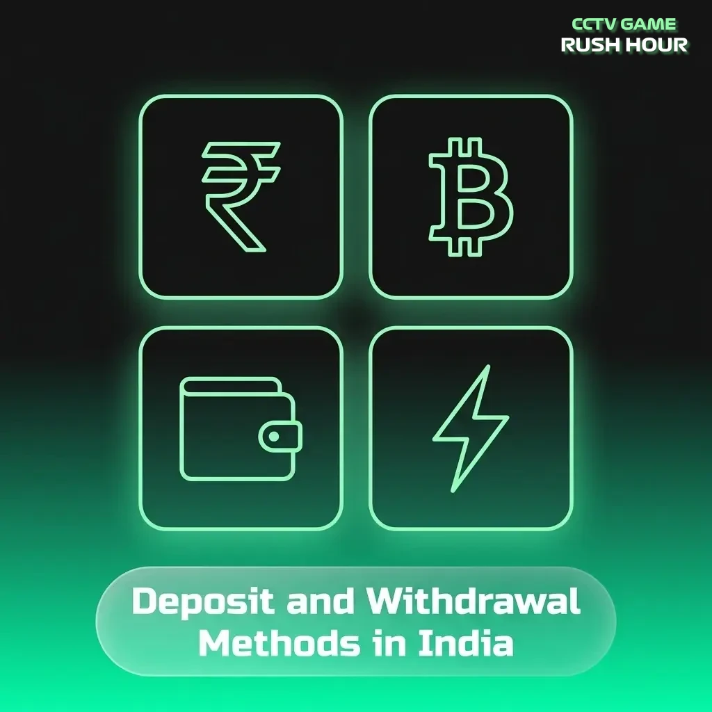 Indian casino deposit and withdrawal methods including UPI, PhonePe, PayTM, GPay, NetBanking, cards, and crypto in INR