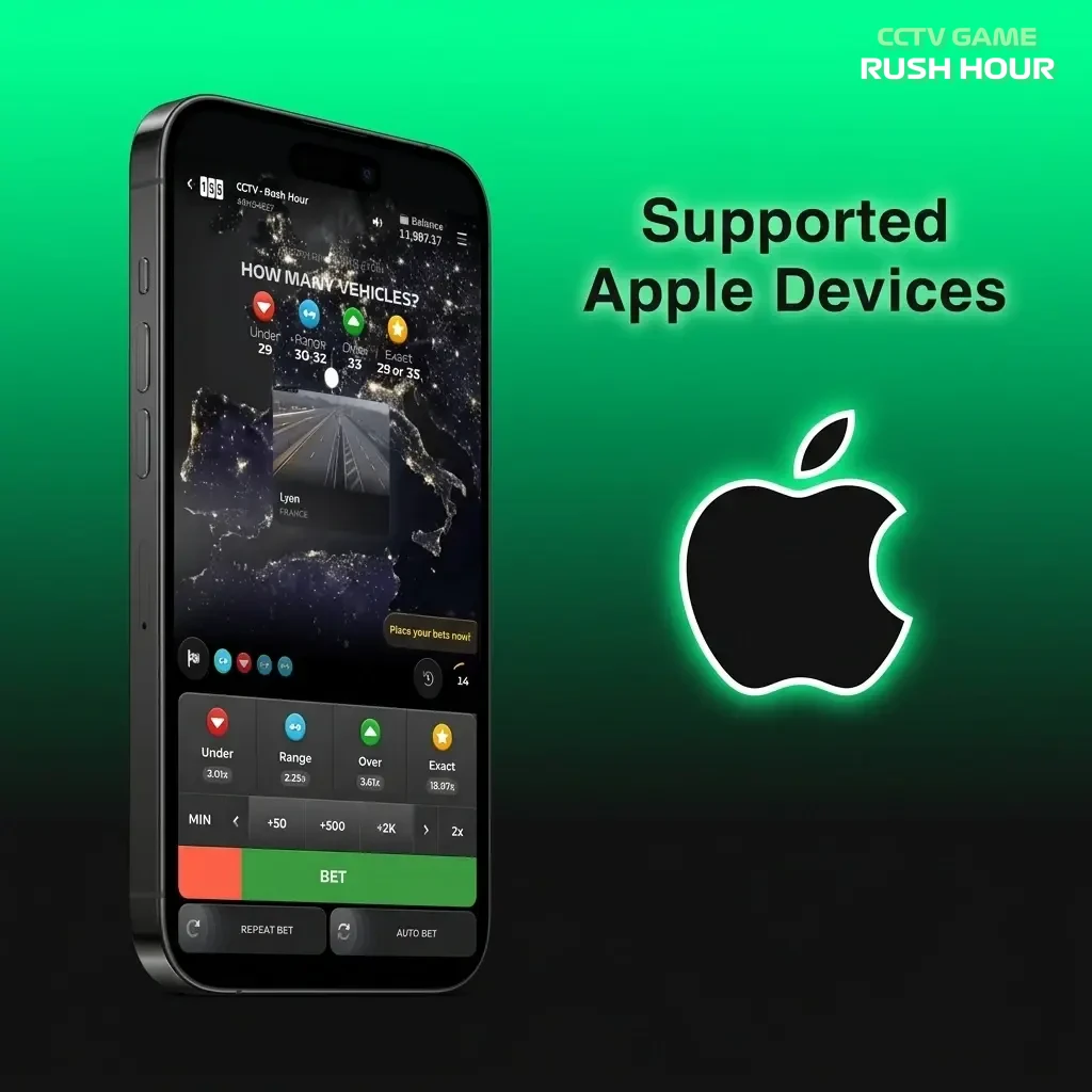 List of supported Apple devices for Rush Hour app, including iPhones and iPads running iOS 12 or later